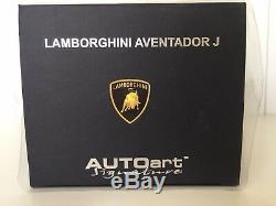 1 18 Autoart Signature Series. Lamborghini Aventador J 74674 Brand New With COA
