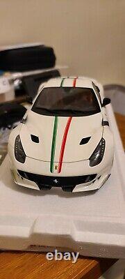 1of100 Brand New 1/18 BBR Ferrari F12 TDF Bianca Avus Italian Flag (New hinges)