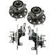 4pcs Front And Rear Wheel Hub And Bearing Set For 07-17 Jeep Patriot Compass 4wd