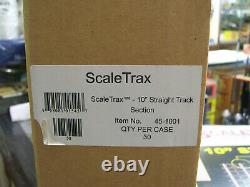 50 Pack BRAND NEW MTH 45-1001 ScaleTrax 10 Solid Rail Straight Track Section's