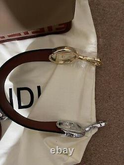 BRAND NEW- Fendi Kan I Bag Beige/Burgundy -2 straps. Limited Edition RRP £2250
