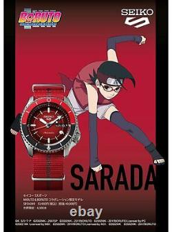 BRAND NEW Seiko 5 Men's Naruto Limited Edition Sarada Uchiha Watch SBSA089