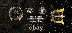 BRAND NEW Seiko 5 Sports Evisen Skateboards Limited Edition Black Watch SRPF94