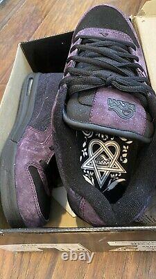 Bam Adio Shoes Heartagram V. 3 Black/Purple Motif 2006- Size 11-Brand New- H. I. M