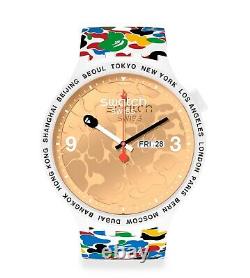 Bape X Swatch Big Bold 2020 collaboration Watch Limited White Brand New Japan