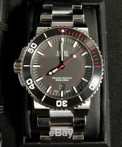 Brand New 43mm Oris Aquis Red Limited Edition Left Side Crown Limited To 2000