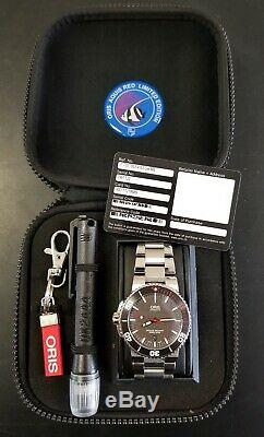 Brand New 43mm Oris Aquis Red Limited Edition Left Side Crown Limited To 2000