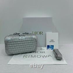 Brand New Authentic Dior x RIMOWA Silver Aluminum Hand Case Limited Edition Grey