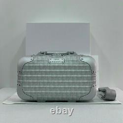 Brand New Authentic Dior x RIMOWA Silver Aluminum Hand Case Limited Edition Grey