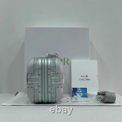 Brand New Authentic Dior x RIMOWA Silver Aluminum Hand Case Limited Edition Grey