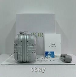 Brand New Authentic Dior x RIMOWA Silver Aluminum Hand Case Limited Edition Grey