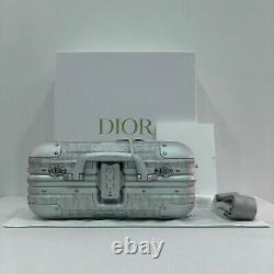 Brand New Authentic Dior x RIMOWA Silver Aluminum Hand Case Limited Edition Grey