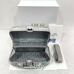 Brand New Authentic Dior x RIMOWA Silver Aluminum Hand Case Limited Edition Grey