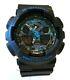 Brand New Casio Men's Ga100 G Shock Military Black Blue Strap Watch