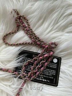 Brand New Chanel 21P Mini Flap With Chain Bag Pink With Rainbow PINK Hardware