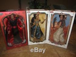 Brand New Disney Store 17 Limited Edition Jasmine Jafar Aladdin Dolls