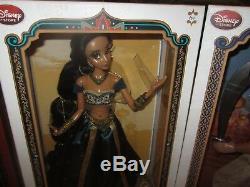 Brand New Disney Store 17 Limited Edition Jasmine Jafar Aladdin Dolls