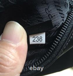Brand New Prada Nylon LOGO Zip Black Travel Bag clutch Pouch Wristlet pochette