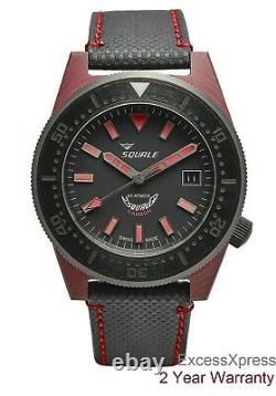 Brand New Squale 1521 T183 CARBON 60 ATMOS DIVER 600M RED Watch Warranty