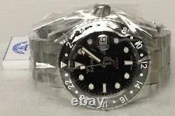 Brand New Squale 1545 30 Atmos BLACK GMT CERAMICA Watch Under Warranty