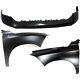 Bumper Cover Kit For Ram 1500 Front For Models With 2-piece Bumper Type
