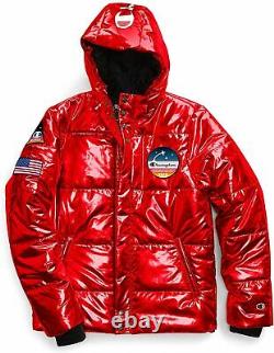 Champion NASA Metallic RED Puffer Limited Edition 3 Patch MEN Jacket (BRAND NEW)