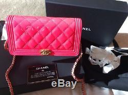 Chanel Crossbody Bag Neon Pink Patent Leather Limited Edition Brand New