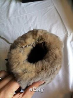 Chanel Rabbit Fur Muff Bag With Chain Brand New 100% Authentic Limited Edition