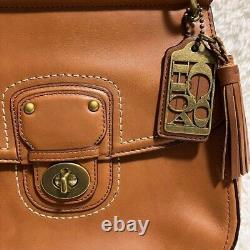 Coach 19132 Willis Legacy British Tan Leather Satchel Crossbody Handbag Limited