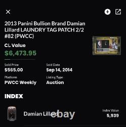 Damian Lillard 2013-14 Gold Standard Bullion Brand Logos Logoman Tag 2/2 BGS 9.5