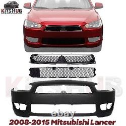 Front Bumper Cover Fascia & Grille Assembly For 2008-2015 Mitsubishi Lancer