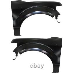 Front Fender Set For 2009-2014 Ford F-150 CAPA Black Steel CL3Z16005A BL3Z16006A