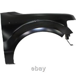 Front Fender Set For 2009-2014 Ford F-150 CAPA Black Steel CL3Z16005A BL3Z16006A