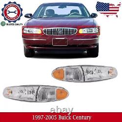 Front Headlight Assembly withBulb Right & Left Side For 1997-2005 Buick Century