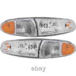 Front Headlight Assembly withBulb Right & Left Side For 1997-2005 Buick Century