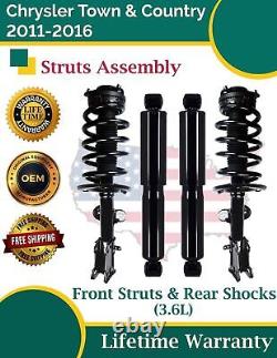 Front Struts & Rear Shocks For 2011-2016 Chrysler Town & Country Lifetime Warr