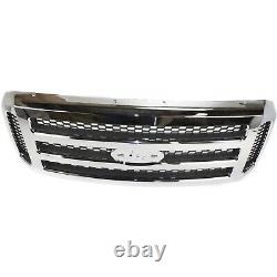 Grille For 2005-2007 Ford F-250 F-350 Super Duty Chrome Shell and Gray Insert