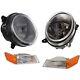 Headlight Head Lamps And Corner Lights Kit For 2007-2017 Jeep Patriot Rh And Lh