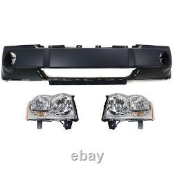 Headlight Kit For 2005-2007 Jeep Grand Cherokee Left and Right with Bumper Cover