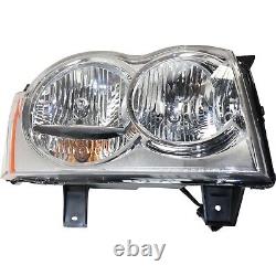 Headlight Kit For 2005-2007 Jeep Grand Cherokee Left and Right with Bumper Cover