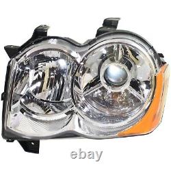 Headlight Set For 2008 2009 2010 Jeep Grand Cherokee Left and Right HID 2Pc