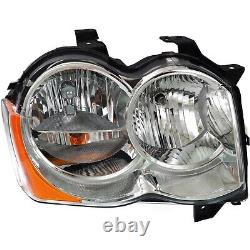 Headlight Set For 2008-2010 Jeep Grand Cherokee Left and Right With Bulb 2Pc