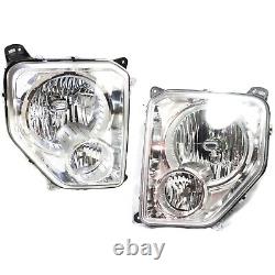 Headlight Set For 2008-2012 Jeep Liberty Left and Right With Fog Light 2Pc