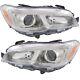 Headlight Set For 2015 2016 2017 2018 Subaru Wrx Left And Right With Bulb 2pc
