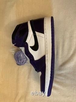 Jordan 1 Retro High OG Court Purple (555088-500) BRAND NEW Size 9.5 with OG BOX