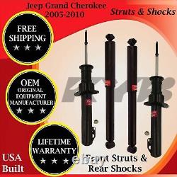 KYB OEM Front Strut & Rear Shock For 2005-2010 Jeep Grand Cherokee Lifetime Warr