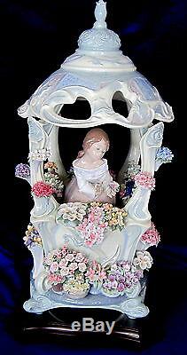 Lladro Gazebo In Bloom Limited Edition #1865 Brand Nib Girl Flowers Rare F/sh