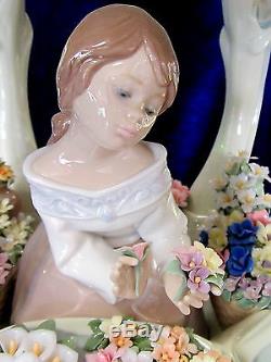 Lladro Gazebo In Bloom Limited Edition #1865 Brand Nib Girl Flowers Rare F/sh