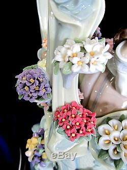 Lladro Gazebo In Bloom Limited Edition #1865 Brand Nib Girl Flowers Rare F/sh