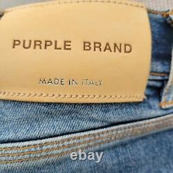 Men's Limited Edition 4Pkt Purple Brand Distressed Skinny Jeans. Size 33/31 P001